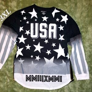 3XL - CONTENDER USA LONG SLEEVE SHIRT, FLAG DESIGN. $62.50 RETAIL